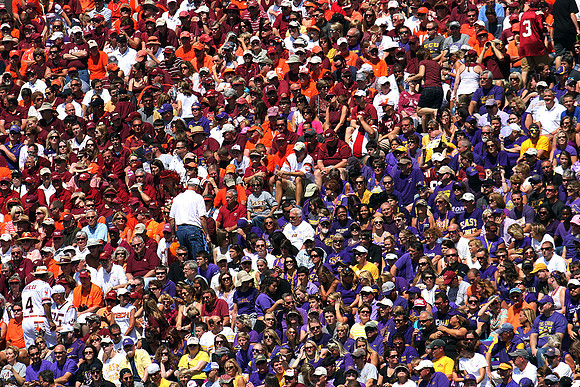 2013.09.14. Virginia Tech (Hokies) at East Carolina University (Pirates). Dowdy-Ficklen Stadium, Greenville, NC. Final score: Virginia Tech 15, ECU 10.
