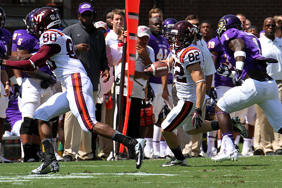 2013.09.14. Virginia Tech (Hokies) at East Carolina University (Pirates). Dowdy-Ficklen Stadium, Greenville, NC. Final score: Virginia Tech 15, ECU 10.