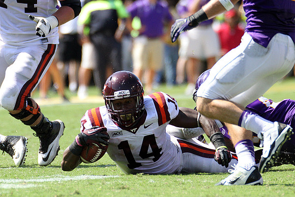 2013.09.14. Virginia Tech (Hokies) at East Carolina University (Pirates). Dowdy-Ficklen Stadium, Greenville, NC. Final score: Virginia Tech 15, ECU 10.