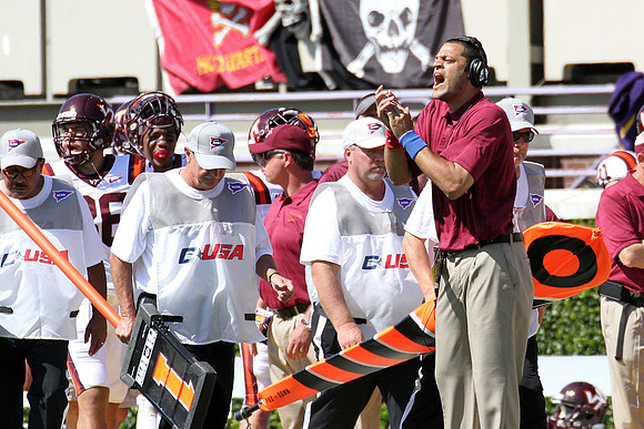 2013.09.14. Virginia Tech (Hokies) at East Carolina University (Pirates). Dowdy-Ficklen Stadium, Greenville, NC. Final score: Virginia Tech 15, ECU 10.