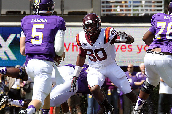 2013.09.14. Virginia Tech (Hokies) at East Carolina University (Pirates). Dowdy-Ficklen Stadium, Greenville, NC. Final score: Virginia Tech 15, ECU 10.
