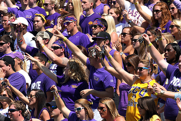2013.09.14. Virginia Tech (Hokies) at East Carolina University (Pirates). Dowdy-Ficklen Stadium, Greenville, NC. Final score: Virginia Tech 15, ECU 10.