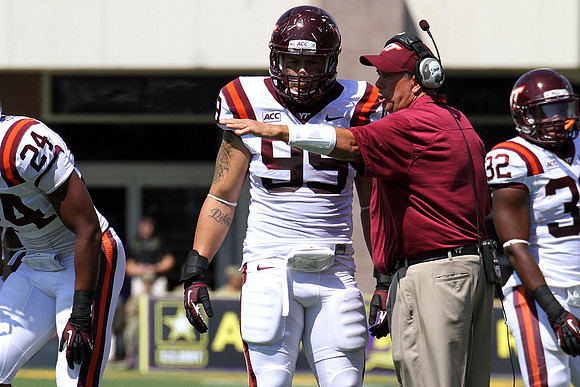 2013.09.14. Virginia Tech (Hokies) at East Carolina University (Pirates). Dowdy-Ficklen Stadium, Greenville, NC. Final score: Virginia Tech 15, ECU 10.