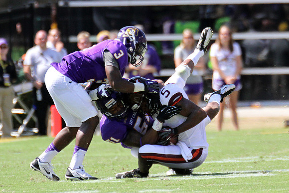 2013.09.14. Virginia Tech (Hokies) at East Carolina University (Pirates). Dowdy-Ficklen Stadium, Greenville, NC. Final score: Virginia Tech 15, ECU 10.
