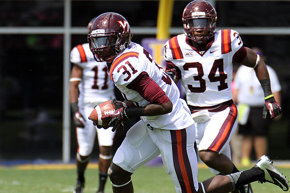 2013.09.14. Virginia Tech (Hokies) at East Carolina University (Pirates). Dowdy-Ficklen Stadium, Greenville, NC. Final score: Virginia Tech 15, ECU 10.