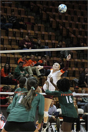 2013.11.08. Miami FL at VT. Volleyball.