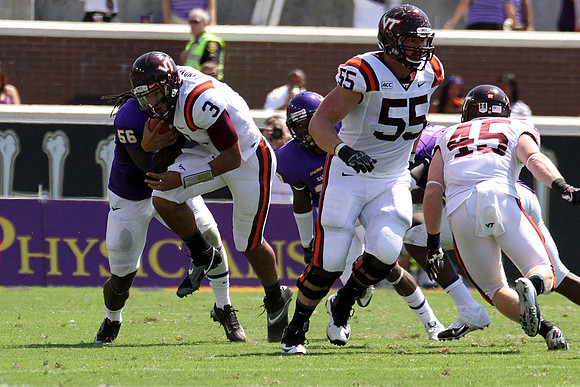 2013.09.14. Virginia Tech (Hokies) at East Carolina University (Pirates). Dowdy-Ficklen Stadium, Greenville, NC. Final score: Virginia Tech 15, ECU 10.