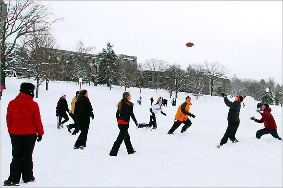 Snow on Campus. Virginia Tech.