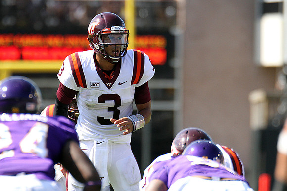 2013.09.14. Virginia Tech (Hokies) at East Carolina University (Pirates). Dowdy-Ficklen Stadium, Greenville, NC. Final score: Virginia Tech 15, ECU 10.