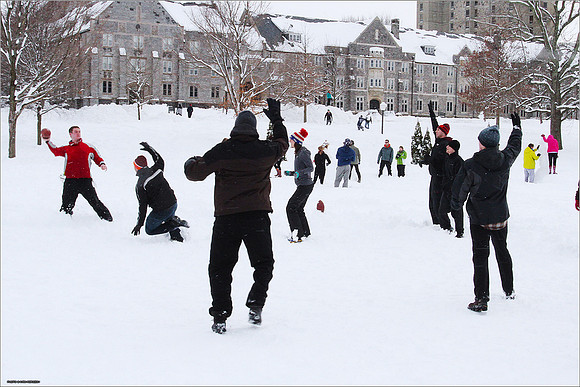 Snow on Campus. Virginia Tech.
