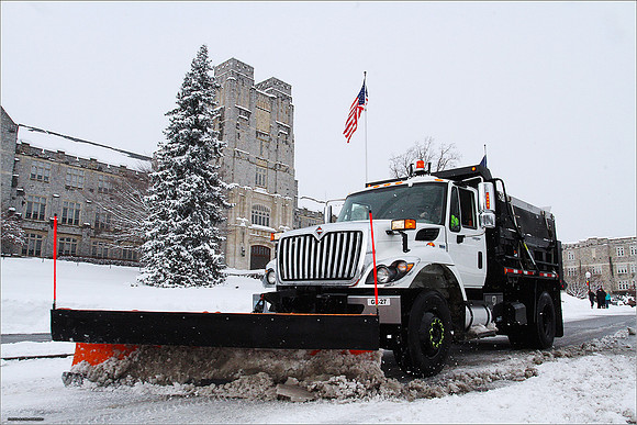 Snow on Campus. Virginia Tech.