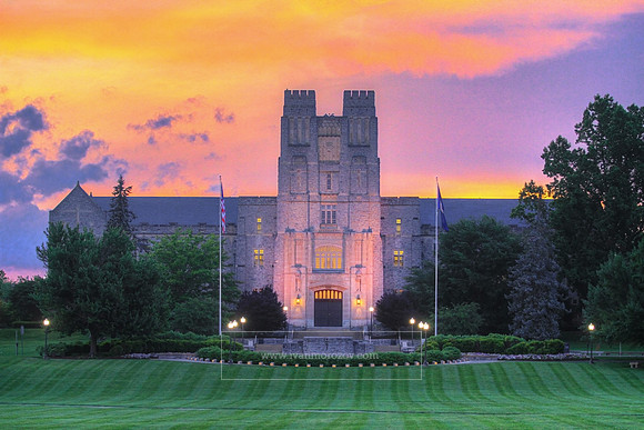 2019.05.23. Burruss Hall at sunset. Virginia Tech.