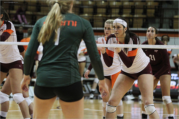 2013.11.08. Miami FL at VT. Volleyball.