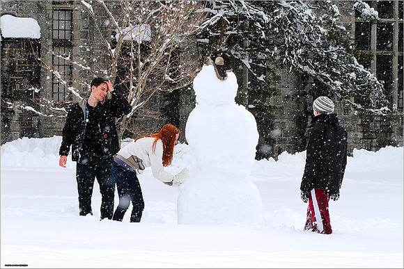 Snow on Campus. Virginia Tech.