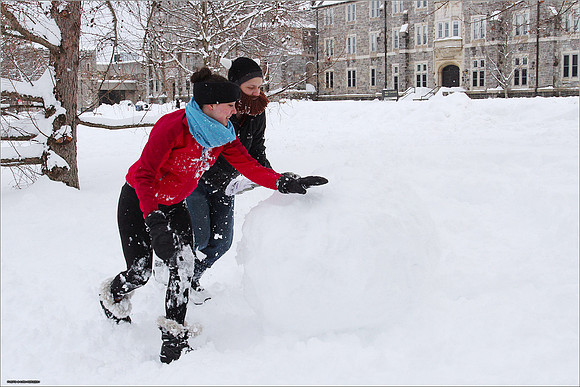 Snow on Campus. Virginia Tech.