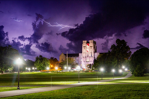 2021.08.21. Lightning at Burruss Hall , Virginia Tech.