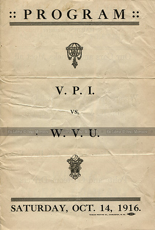 1916.10.14. VT vs WVU