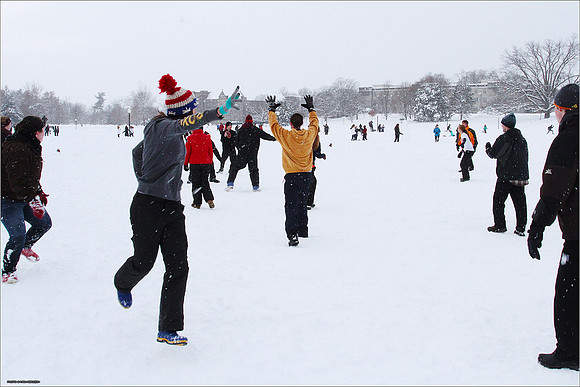 Snow on Campus. Virginia Tech.