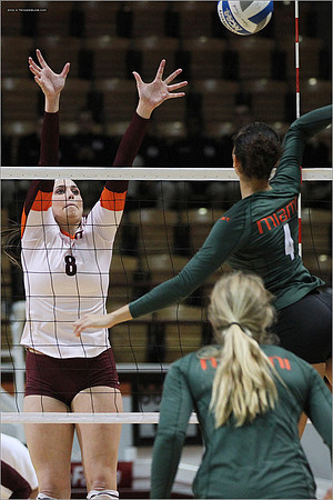 2013.11.08. Miami FL at VT. Volleyball.
