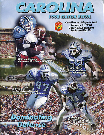 1998. Gator Bowl. Media Guide (UNC).