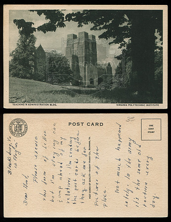 Postcard. Circa 1945. Teaching & Administration Building.