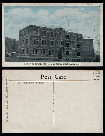 Postcard. Circa 1926. VPI Extension Division Building.