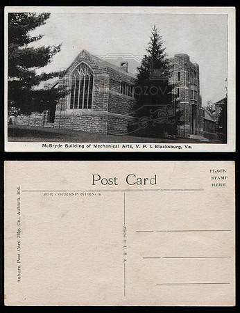 Postcard. Circa 1926. McBryde Building of Mechanical Arts.