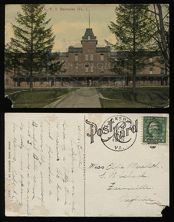 Postcard. Circa 1915. Barracks No.1.