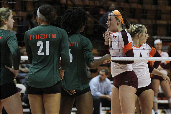 2013.11.08. Miami FL at VT. Volleyball.