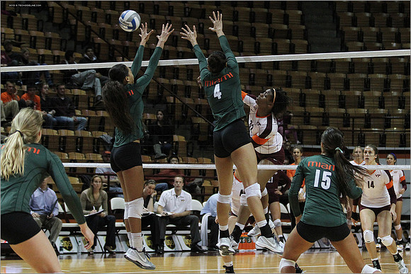 2013.11.08. Miami FL at VT. Volleyball.