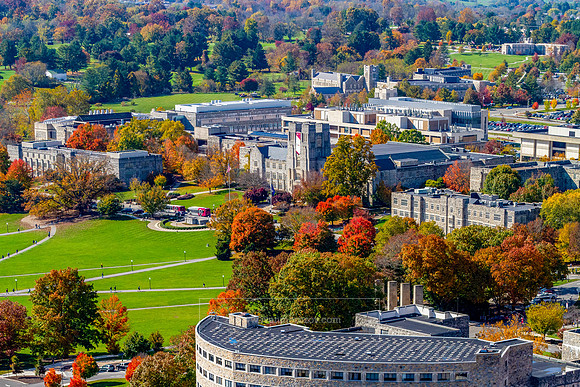 2021.11.01. Fall Colors on campus. Virginia Tech Campus, Flyover.