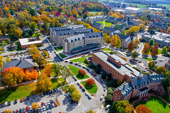 2021.11.01. Fall Colors on campus. Virginia Tech Campus, Flyover.