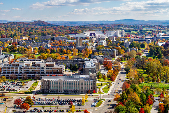 2021.11.01. Fall Colors on campus. Virginia Tech Campus, Flyover.