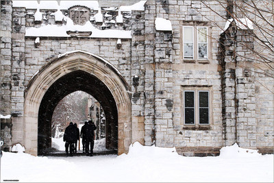 Snow on Campus. Virginia Tech.