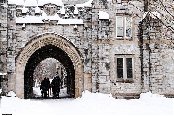 Snow on Campus. Virginia Tech.