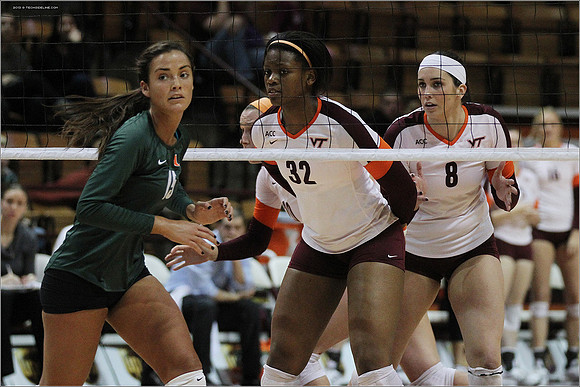 2013.11.08. Miami FL at VT. Volleyball.
