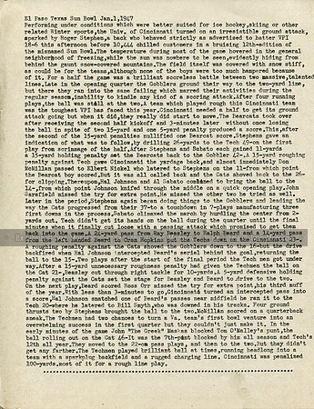 1947.01.01. Sun Bowl. Game Recap.