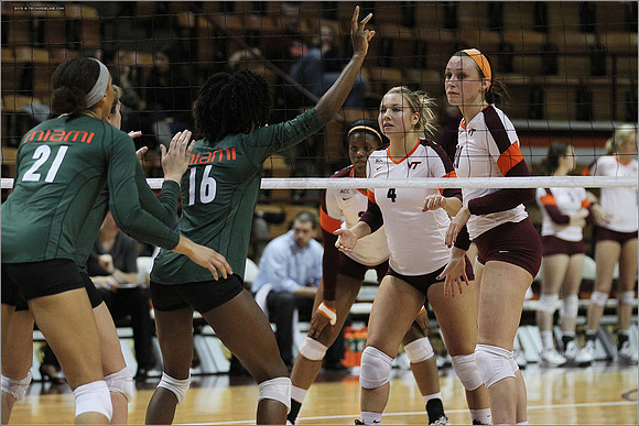 2013.11.08. Miami FL at VT. Volleyball.