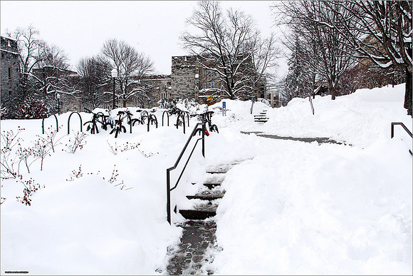 Snow on Campus. Virginia Tech.