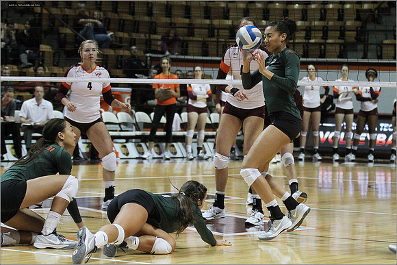 2013.11.08. Miami FL at VT. Volleyball.