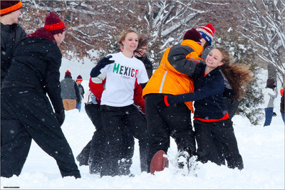 Snow on Campus. Virginia Tech.