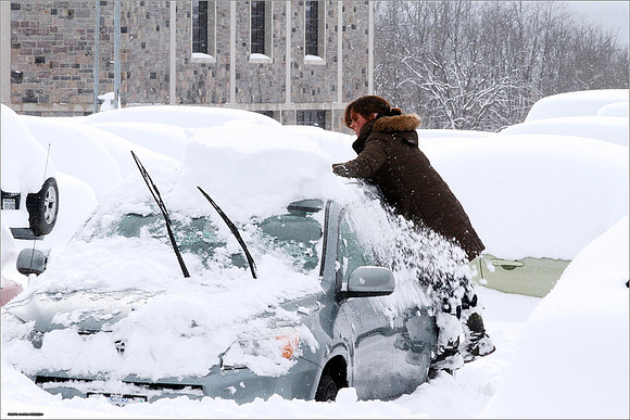 Snow on Campus. Virginia Tech.