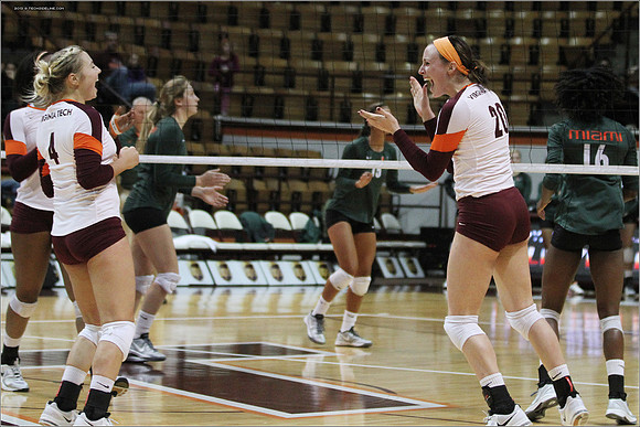 2013.11.08. Miami FL at VT. Volleyball.