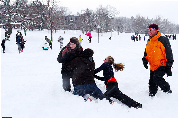 Snow on Campus. Virginia Tech.