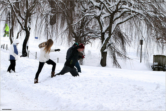 Snow on Campus. Virginia Tech.
