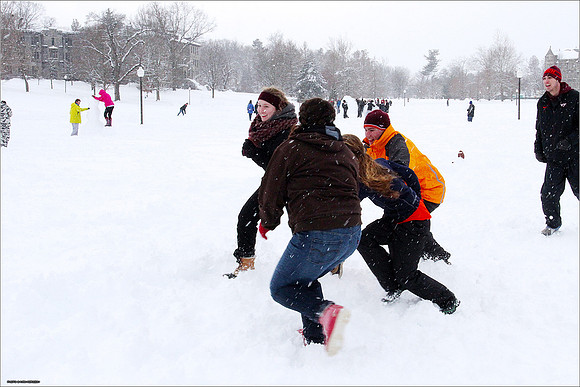Snow on Campus. Virginia Tech.