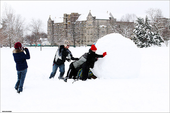Snow on Campus. Virginia Tech.