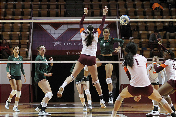 2013.11.08. Miami FL at VT. Volleyball.