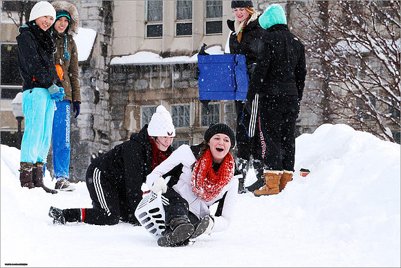 Snow on Campus. Virginia Tech.