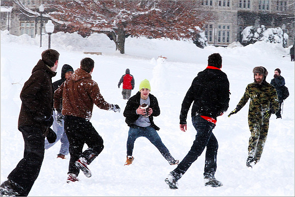 Snow on Campus. Virginia Tech.